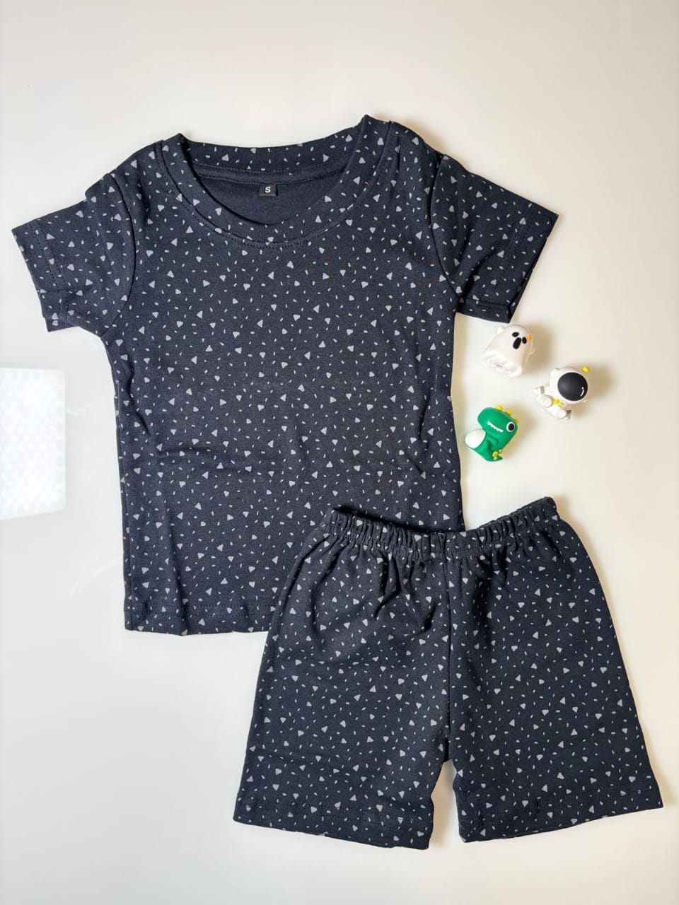 Blue White Dotted Kids T-shirt and Shorts Coords