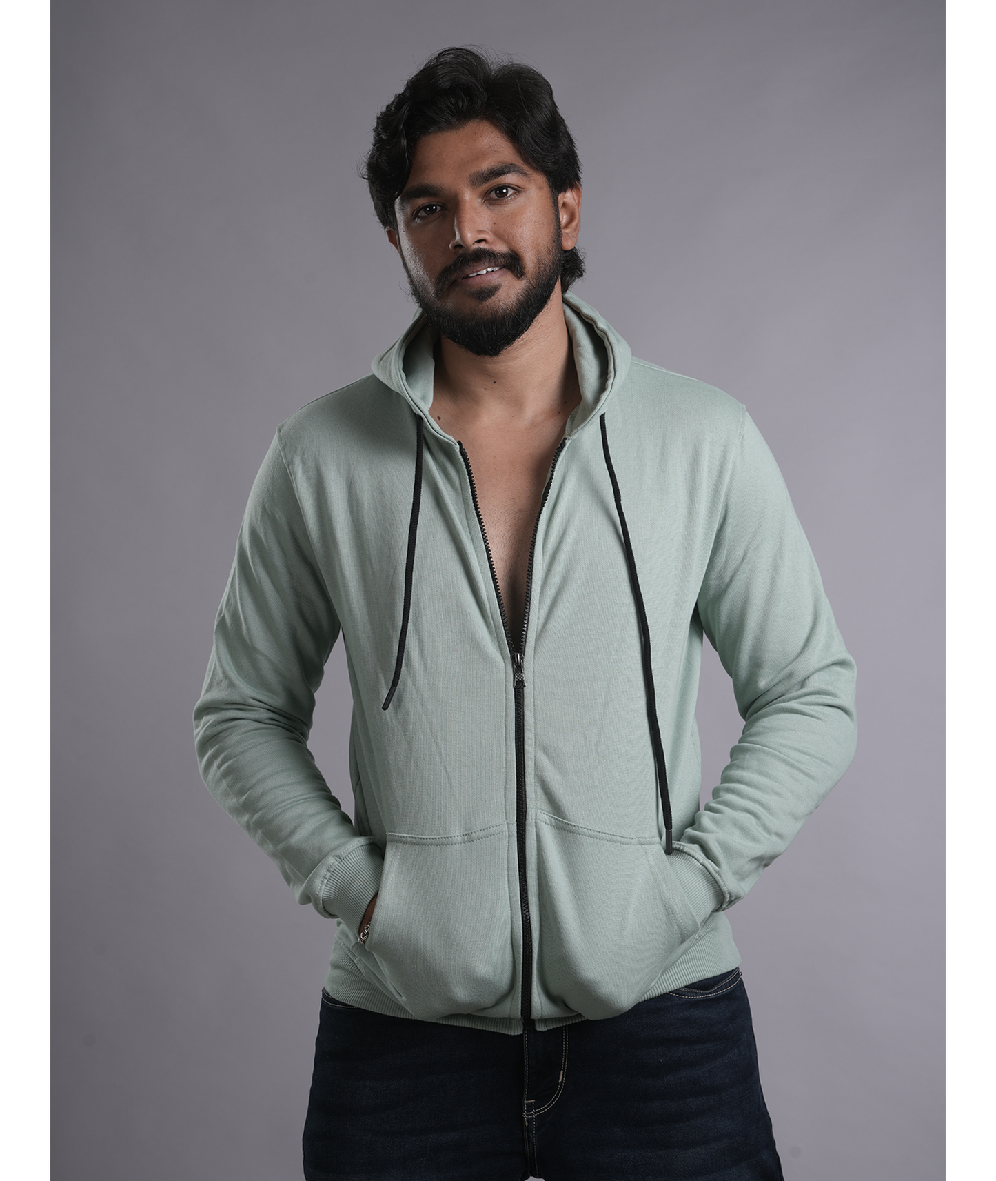 Rabbit Graphic Hoodie Zip-up