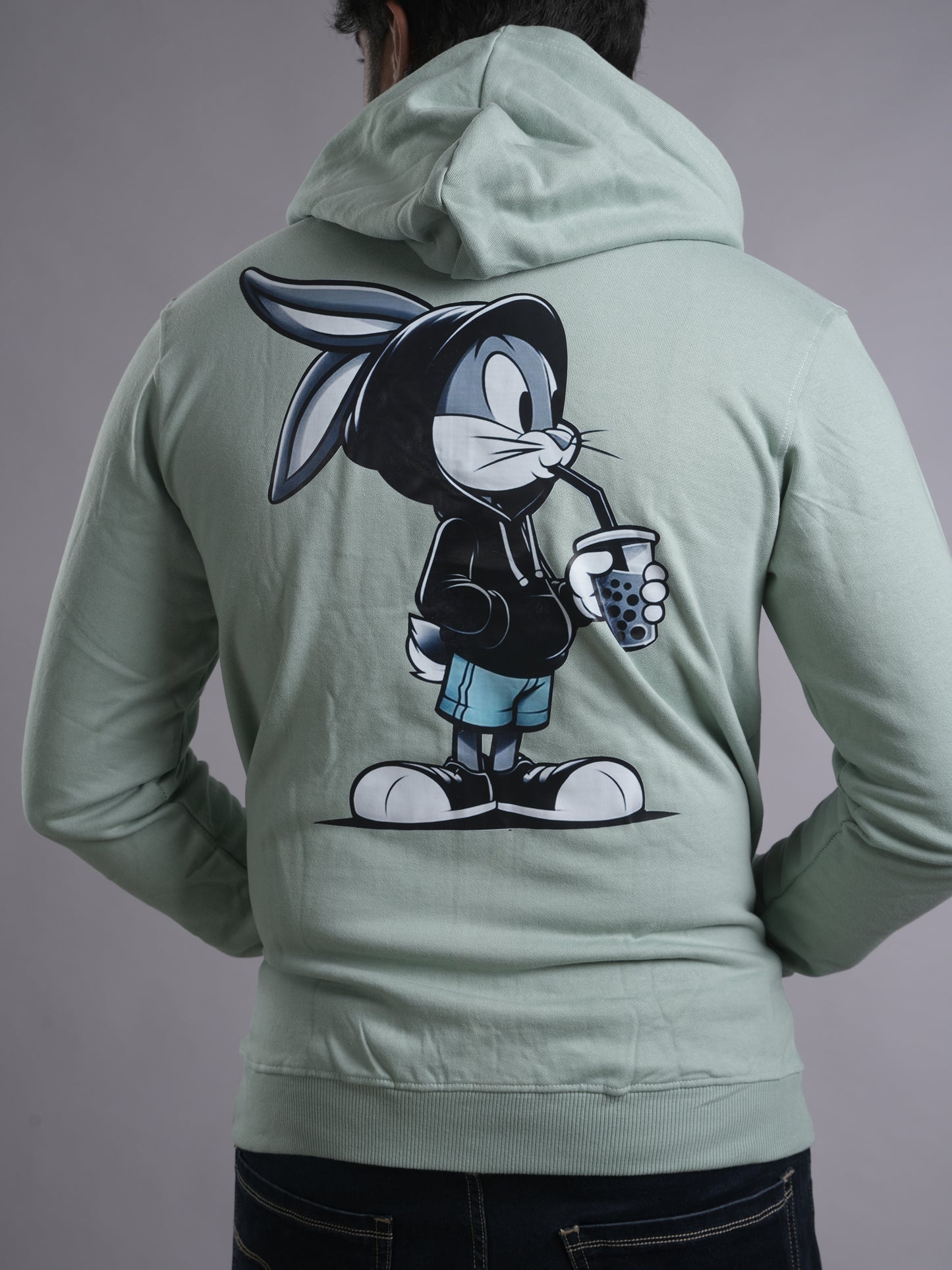 Rabbit Graphic Hoodie Zip-up
