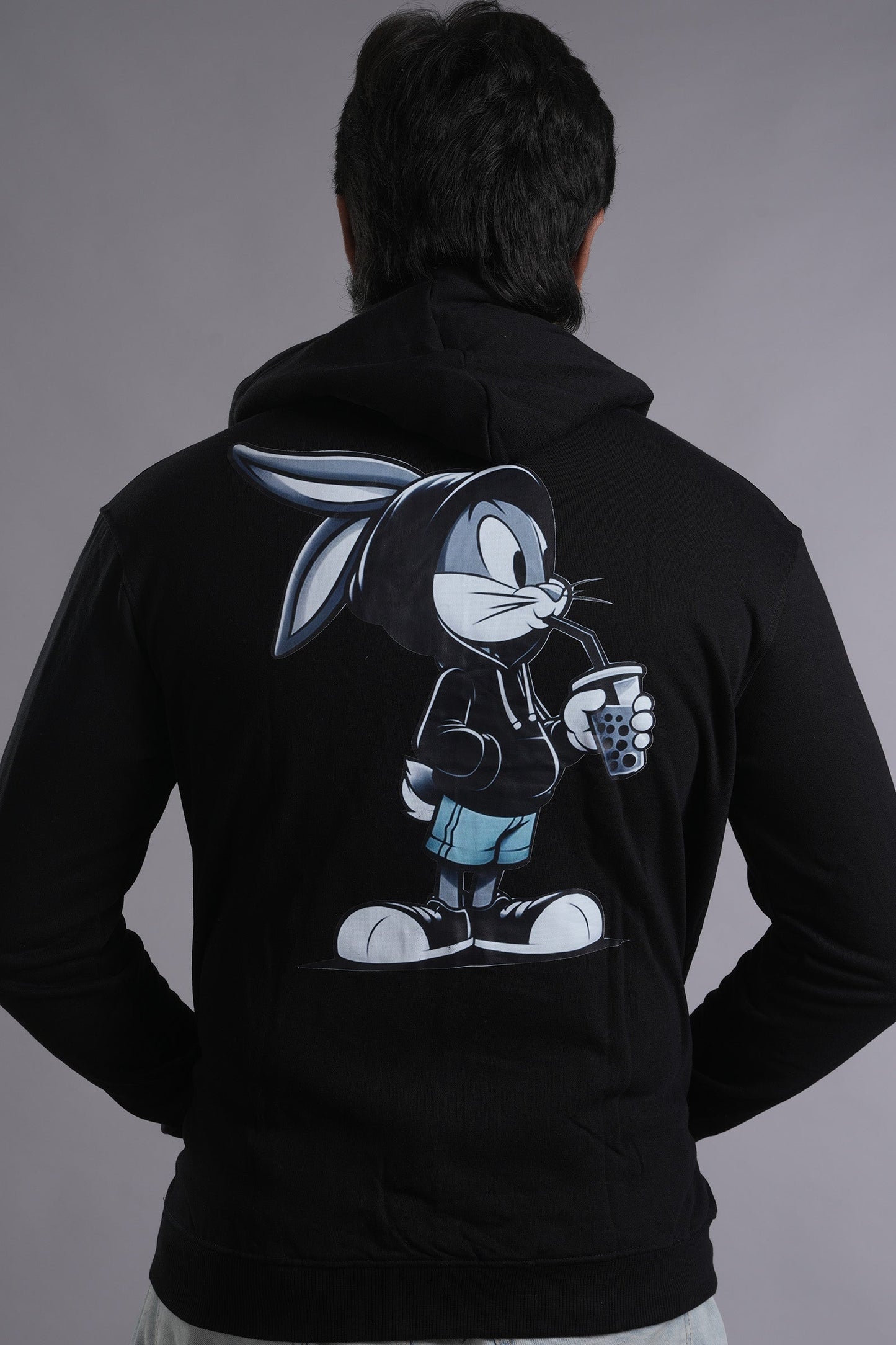 Rabbit Graphic Hoodie Zip-up