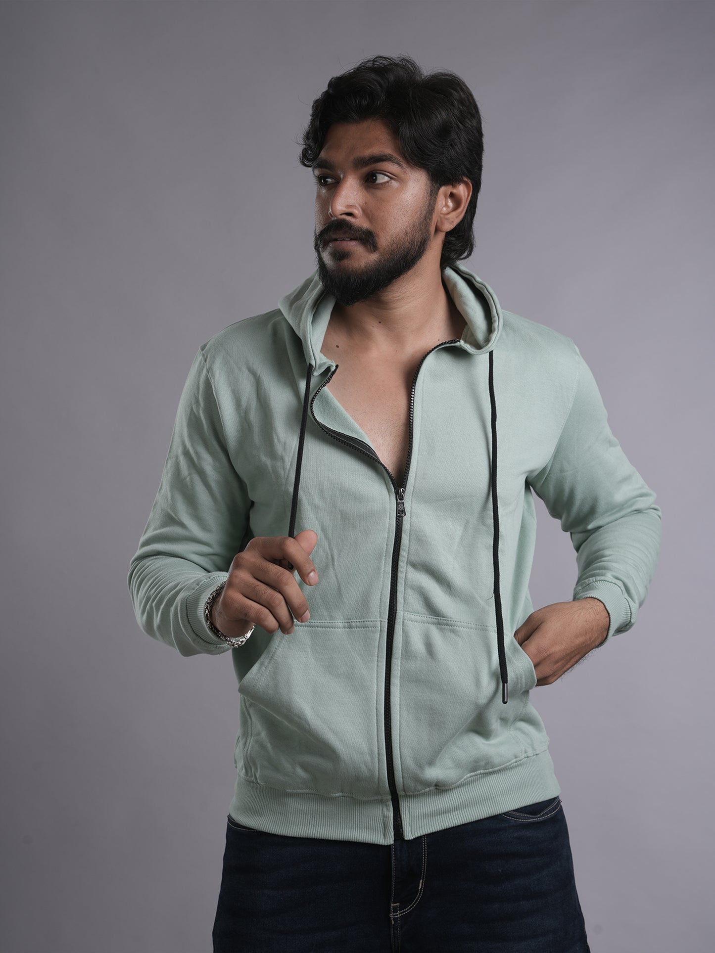 Rabbit Graphic Hoodie Zip-up
